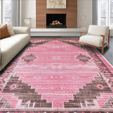 Ultra Soft Area Rug, Non Slip, Stain Resistant, Washable Area Rugs for Living Room, Bedroom, Stylish Whimsical Cowgirl Design(Pink)