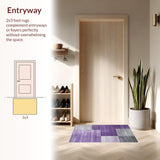 Ultra Soft Area Rug, Non Slip, Stain Resistant, Washable Area Rugs for Living Room, Bedroom, Stylish Geometric Color Fusion(Purple)