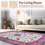 Ultra Soft Area Rug, Non Slip, Stain Resistant, Washable Area Rugs for Living Room, Bedroom, Luxurious Cream Petal Aesthetic(Ivory)