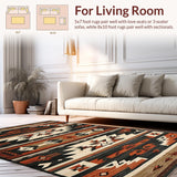Ultra Soft Area Rug, Non Slip, Stain Resistant, Washable Area Rugs for Living Room, Bedroom, Chic Southwestern Patterned Appeal(Brown)