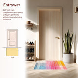 Ultra Soft Area Rug, Non Slip, Stain Resistant, Washable Area Rugs for Living Room, Bedroom, Stylish Minimalist Tiled Design(Yellow)