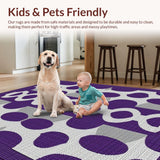 Ultra Soft Area Rug, Non Slip, Stain Resistant, Washable Area Rugs for Living Room, Bedroom, Trendy Minimalist Patterned Appeal(Purple)