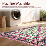 Ultra Soft Area Rug, Non Slip, Stain Resistant, Washable Area Rugs for Living Room, Bedroom, Trendy Cozy Color Block Design(Ivory)