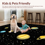 Ultra Soft Area Rug, Non Slip, Stain Resistant, Washable Area Rugs for Living Room, Bedroom, Nebula Bright Cosmic Imagery(Yellow)