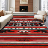 Ultra Soft Area Rug, Non Slip, Stain Resistant, Washable Area Rugs for Living Room, Bedroom, Rustic Textured Falsa Pattern(Red)