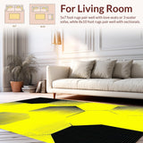 Ultra Soft Area Rug, Non Slip, Stain Resistant, Washable Area Rugs for Living Room, Bedroom, Whimsical Geometric Bee Motif(Yellow)