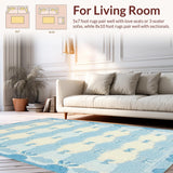 Ultra Soft Area Rug, Non Slip, Stain Resistant, Washable Area Rugs for Living Room, Bedroom, Charming Microfiber Bow Floor Mat With Coquette Design For Sweet Home(Blue)