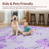 Ultra Soft Area Rug, Non Slip, Stain Resistant, Washable Area Rugs for Living Room, Bedroom, Fluffy Lavender Luxe Aura(Purple)