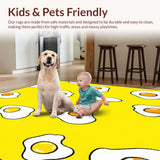 Ultra Soft Area Rug, Non Slip, Stain Resistant, Washable Area Rugs for Living Room, Bedroom, Cute Animated Food Theme(Yellow)