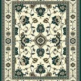 Ultra Soft Area Rug, Non Slip, Stain Resistant, Washable Area Rugs for Living Room, Bedroom, Vintage Hallway Runner in Beige and Green(Ivory)