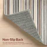 Ultra Soft Area Rug, Non Slip, Stain Resistant, Washable Area Rugs for Living Room, Bedroom, Artful Modern Earthy Composition(Gray)