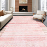 Ultra Soft Area Rug, Non Slip, Stain Resistant, Washable Area Rugs for Living Room, Bedroom, Stylish Earthy Toned Charm(Pink)