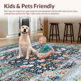 Distressed Retro Botanical Motif(Blue)