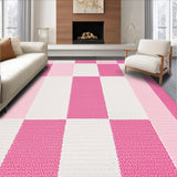 Ultra Soft Area Rug, Non Slip, Stain Resistant, Washable Area Rugs for Living Room, Bedroom, Fun Geometric Learning Pattern(Pink)