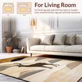 Ultra Soft Area Rug, Non Slip, Stain Resistant, Washable Area Rugs for Living Room, Bedroom, Contemporary Rustic Deer Aesthetic(Beige)