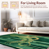 Ultra Soft Area Rug, Non Slip, Stain Resistant, Washable Area Rugs for Living Room, Bedroom, Octopus Art Deco Rug(Green)