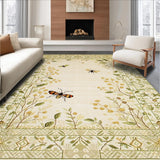 Ultra Soft Area Rug, Non Slip, Stain Resistant, Washable Area Rugs for Living Room, Bedroom, Nature-Inspired Insect Print Area Rug for Living Room(Beige)