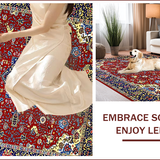 Ultra Soft Area Rug, Non Slip, Stain Resistant, Washable Area Rugs for Living Room, Bedroom, Vibrant Paisley Floral Motif(Red)