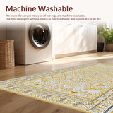 Ultra Soft Area Rug, Non Slip, Stain Resistant, Washable Area Rugs for Living Room, Bedroom, Vintage Retro Half-Moon Style(Gold)