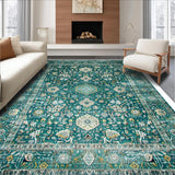 Ultra Soft Area Rug, Non Slip, Stain Resistant, Washable Area Rugs for Living Room, Bedroom, Distressed Blue High Traffic Bedroom Carpet(Blue)
