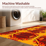 Ultra Soft Area Rug, Non Slip, Stain Resistant, Washable Area Rugs for Living Room, Bedroom, Lively Lava Stream Concept(Orange)