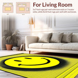 Ultra Soft Area Rug, Non Slip, Stain Resistant, Washable Area Rugs for Living Room, Bedroom, Playful Bright Minimalist Design(Yellow)