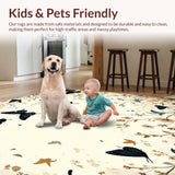 Ultra Soft Area Rug, Non Slip, Stain Resistant, Washable Area Rugs for Living Room, Bedroom, Enchanted Butterfly Garden Area with Floral Motifs for Whimsical Decor(Ivory)