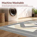 Ultra Soft Area Rug, Non Slip, Stain Resistant, Washable Area Rugs for Living Room, Bedroom, Rustic Minimalist Cream Pattern(Beige)