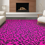 Ultra Soft Area Rug, Non Slip, Stain Resistant, Washable Area Rugs for Living Room, Bedroom, Vibrant Youthful Leopard Motif(Pink)