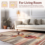 Ultra Soft Area Rug, Non Slip, Stain Resistant, Washable Area Rugs for Living Room, Bedroom, Transitional Natural Element Design(Brown)