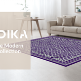 Ultra Soft Area Rug, Non Slip, Stain Resistant, Washable Area Rugs for Living Room, Bedroom, Unique Trellis-Inspired Color Palette(Purple)