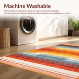 Ultra Soft Area Rug, Non Slip, Stain Resistant, Washable Area Rugs for Living Room, Bedroom, Contemporary Colorful Ogee Pattern(Orange)