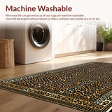 Ultra Soft Area Rug, Non Slip, Stain Resistant, Washable Area Rugs for Living Room, Bedroom, Chic Geometric Brown Pattern(Gold)