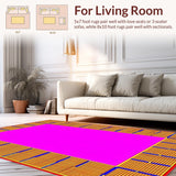 Ultra Soft Area Rug, Non Slip, Stain Resistant, Washable Area Rugs for Living Room, Bedroom, Vibrant Educational Game Inspired Design(Gold)