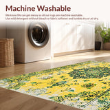 Ultra Soft Area Rug, Non Slip, Stain Resistant, Washable Area Rugs for Living Room, Bedroom, Rustic Bright Nature-Inspired Pattern(Yellow)