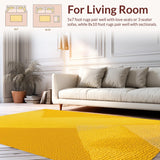 Ultra Soft Area Rug, Non Slip, Stain Resistant, Washable Area Rugs for Living Room, Bedroom, Abstract Yellow Gray Living Room Stain-Resistant Rug(Yellow)