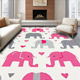 Ultra Soft Area Rug, Non Slip, Stain Resistant, Washable Area Rugs for Living Room, Bedroom, Soft Gray Pastel Animal Print(Pink)