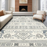 Ultra Soft Area Rug, Non Slip, Stain Resistant, Washable Area Rugs for Living Room, Bedroom, Artful Modern Abstract Design Elements(Gray)