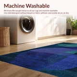 Ultra Soft Area Rug, Non Slip, Stain Resistant, Washable Area Rugs for Living Room, Bedroom, Deep Sea Creature Rug With Intertwined Tentacle Graphic Art Design(Blue)