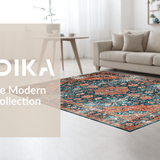 Ultra Soft Area Rug, Non Slip, Stain Resistant, Washable Area Rugs for Living Room, Bedroom, Timeless Rustic Floral Arrangement(Orange)