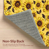 Ultra Soft Area Rug, Non Slip, Stain Resistant, Washable Area Rugs for Living Room, Bedroom, Cheerful Organic Geometry Theme(Yellow)