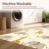 Ultra Soft Area Rug, Non Slip, Stain Resistant, Washable Area Rugs for Living Room, Bedroom, Whimsical Springtime Animal Patterns(Beige)