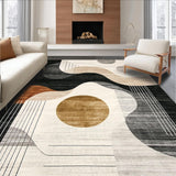 Ultra Soft Area Rug, Non Slip, Stain Resistant, Washable Area Rugs for Living Room, Bedroom, Barista Collection Abstract Swirl Area for Modern Interior Decor(Gray)