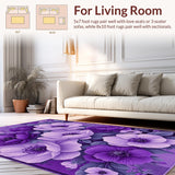 Ultra Soft Area Rug, Non Slip, Stain Resistant, Washable Area Rugs for Living Room, Bedroom, Enchanting Deep Purple Comfort(Purple)