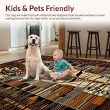 Ultra Soft Area Rug, Non Slip, Stain Resistant, Washable Area Rugs for Living Room, Bedroom, Chic Contemporary Animal Print Accent(Brown)