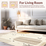 Ultra Soft Area Rug, Non Slip, Stain Resistant, Washable Area Rugs for Living Room, Bedroom, Abstract Antelope Print Beige Area Modern Animal Design(Beige)