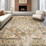 Ultra Soft Area Rug, Non Slip, Stain Resistant, Washable Area Rugs for Living Room, Bedroom, Rustic Brown Beige Accent Non Slip Kitchen Runner(Beige)