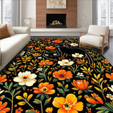 Elegant Cat and Floral Fusion(Black)