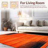 Ultra Soft Area Rug, Non Slip, Stain Resistant, Washable Area Rugs for Living Room, Bedroom, Striking 3D Distorted Illusion(Orange)