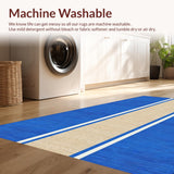 Ultra Soft Area Rug, Non Slip, Stain Resistant, Washable Area Rugs for Living Room, Bedroom, Serene Blue Tan Color Fusion(Blue)